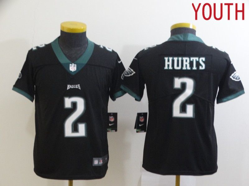 Youth Philadelphia Eagles #2 Hurts Black Nike Limited Vapor Untouchable NFL Jerseys